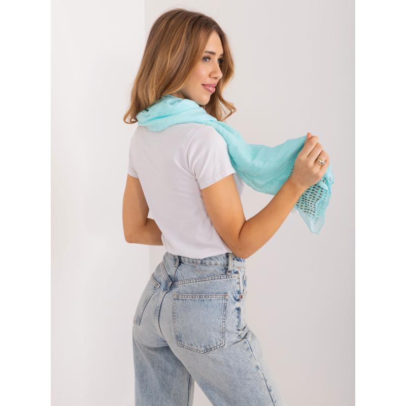 Dámský šátek s aplikacemi světle modrý 