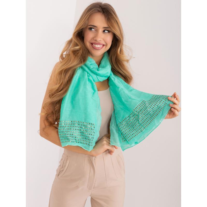 Dámská šála hladká viskózová mátová 