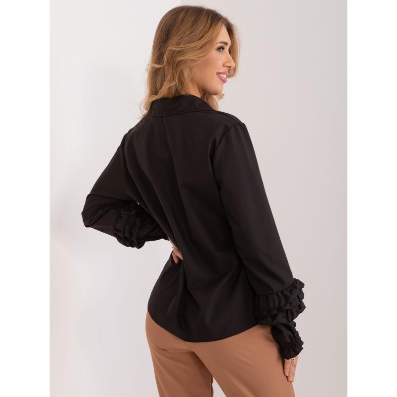 Dámská košile s ozdobnými knoflíky černá 