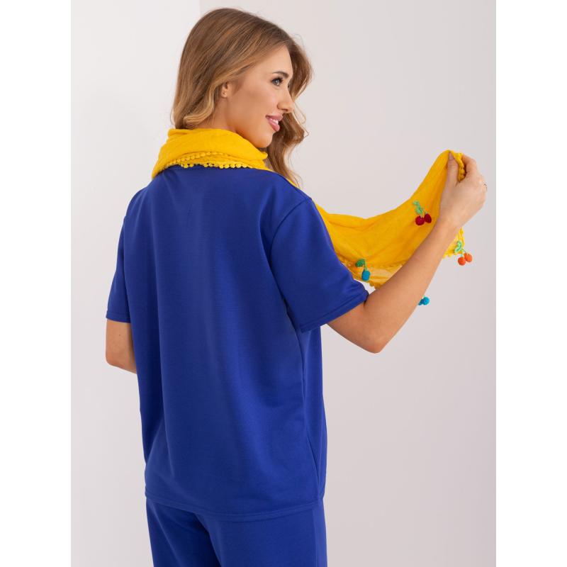 Dámský šátek s aplikacemi žlutý