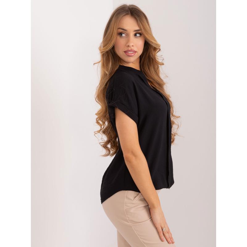 Dámská halenka s krátkým rukávem SUBLEVEL černá 
