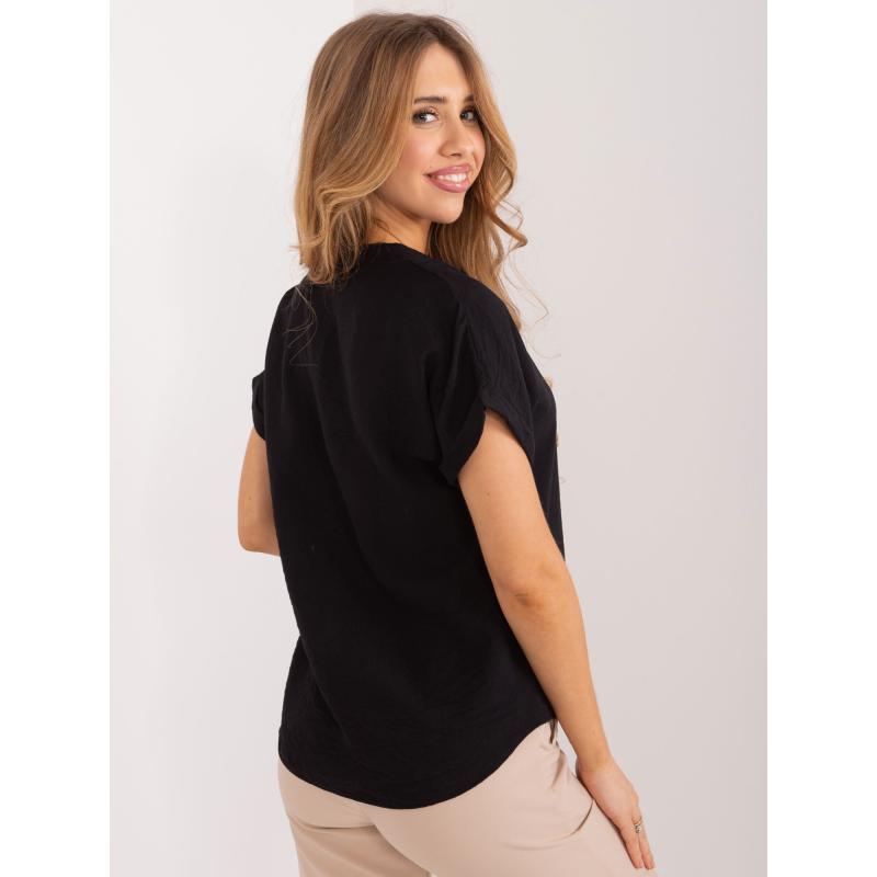 Dámská halenka s krátkým rukávem SUBLEVEL černá 