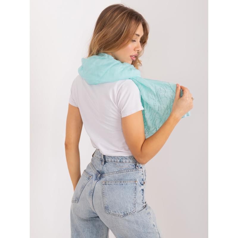 Dámský šátek s kamínky světle modrý 