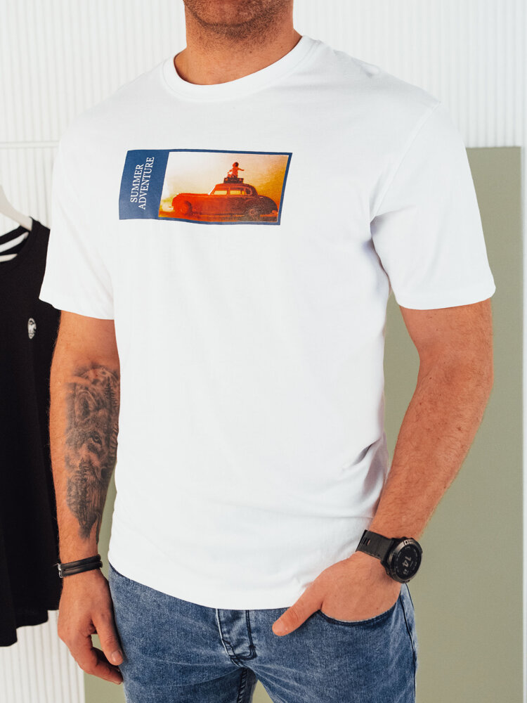 Pánske tričko s potlačou biele