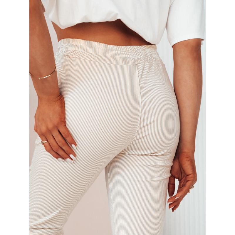 Dámské kalhoty MARINS s béžovými a bílými pruhy