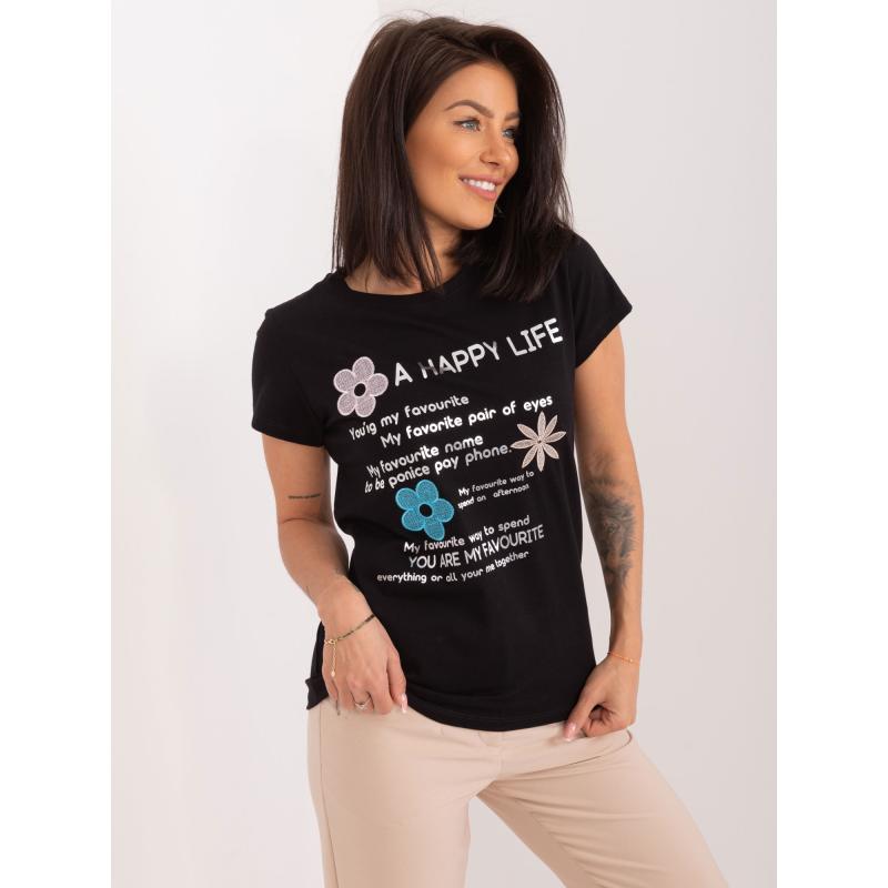 Női póló BASIC FEEL GOOD fekete