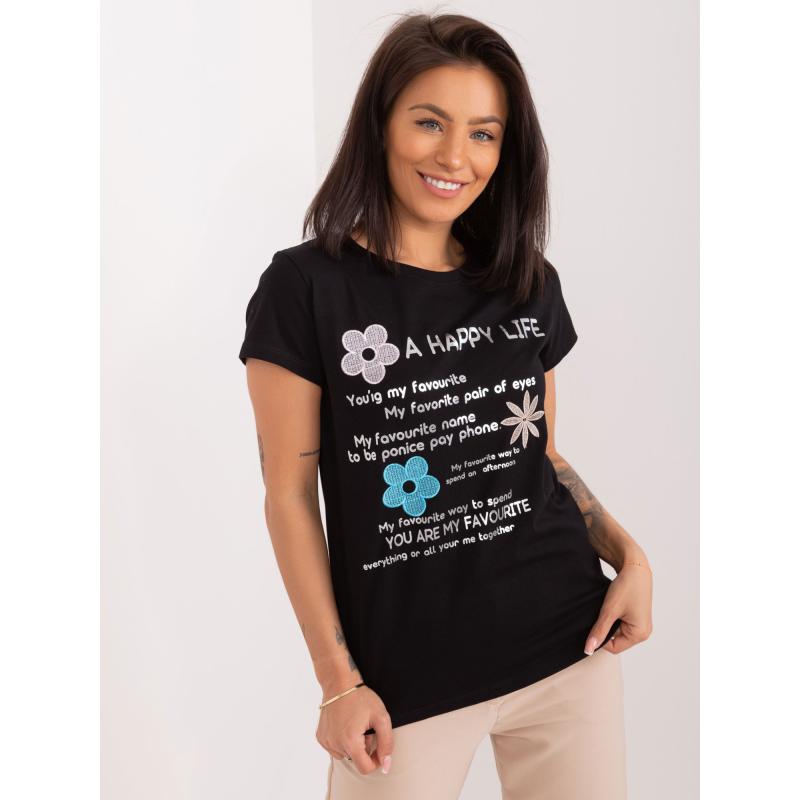 Női póló BASIC FEEL GOOD fekete