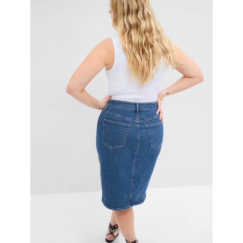 Džínsová midi sukňa