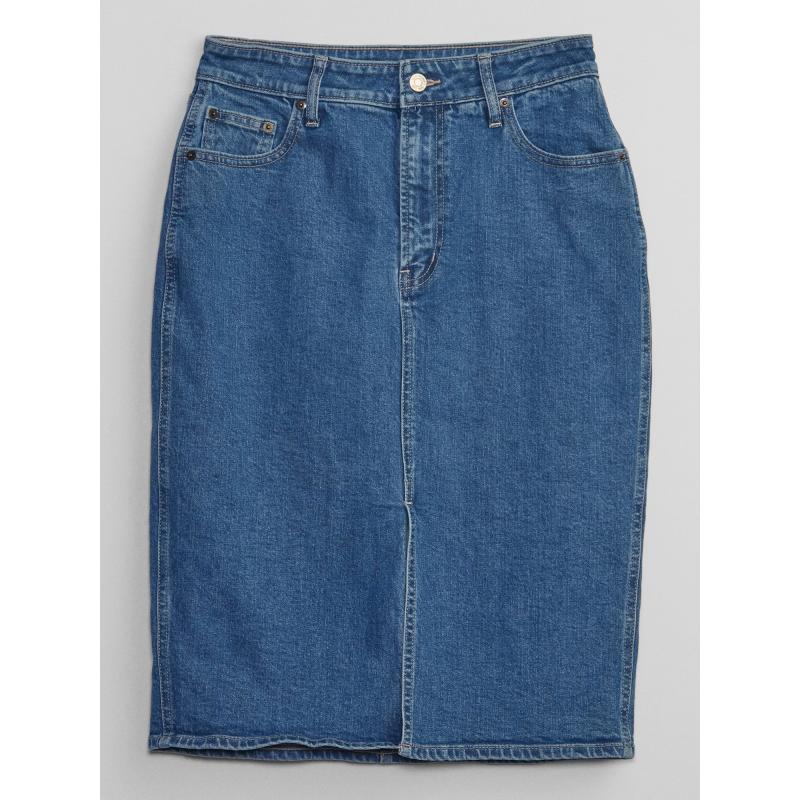 Džínsová midi sukňa