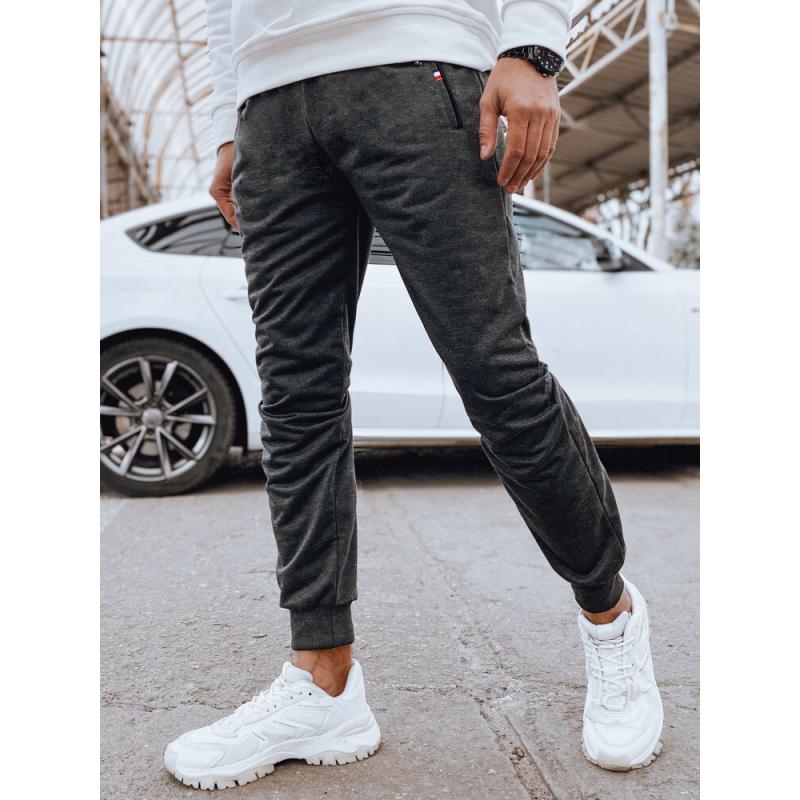 Pánské tepláky joggers tmavě šedé