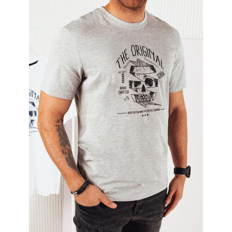 Férfi nyomtatott szürke póló