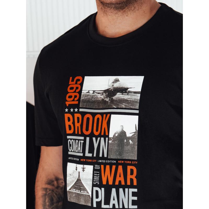 Férfi nyomtatott póló fekete