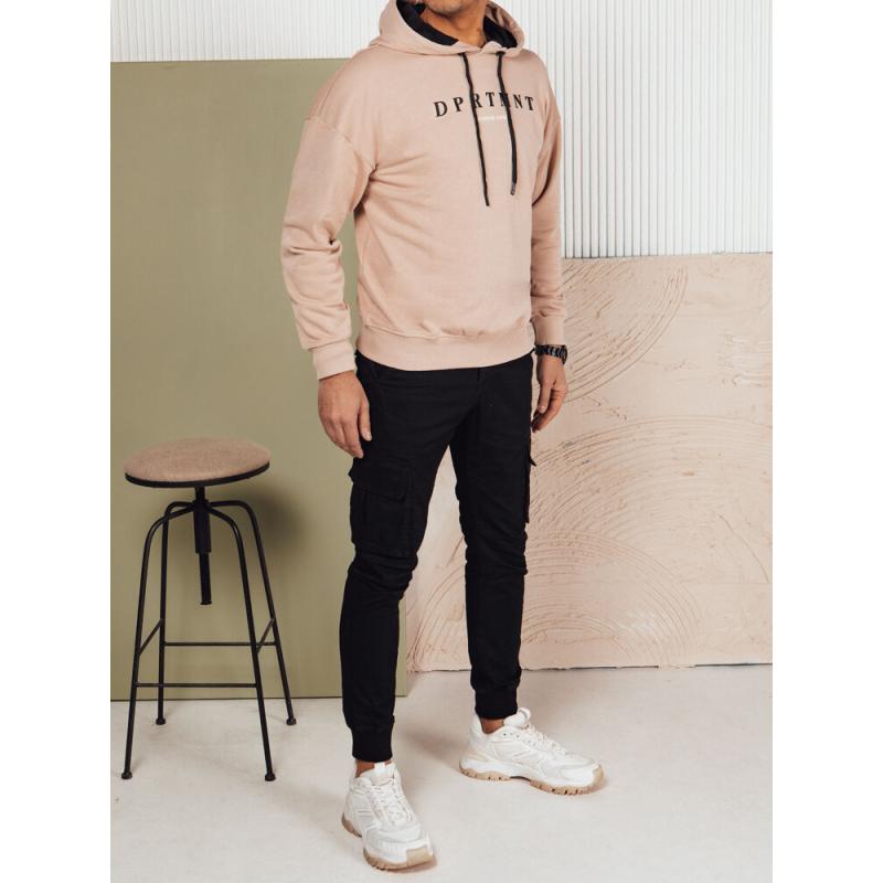 Férfi nyomtatott pulóver bézs