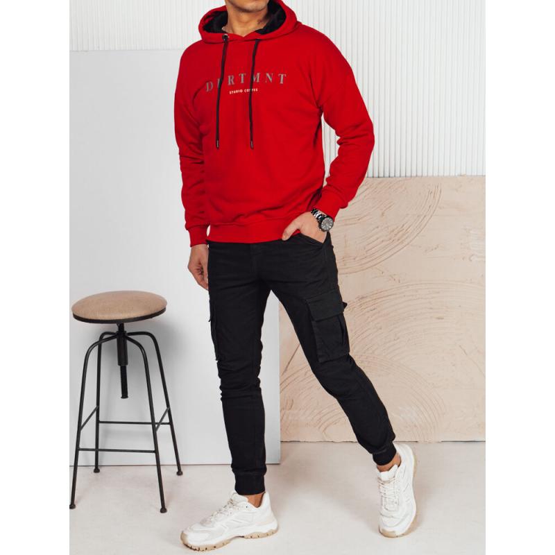 Férfi nyomtatott pulóver piros