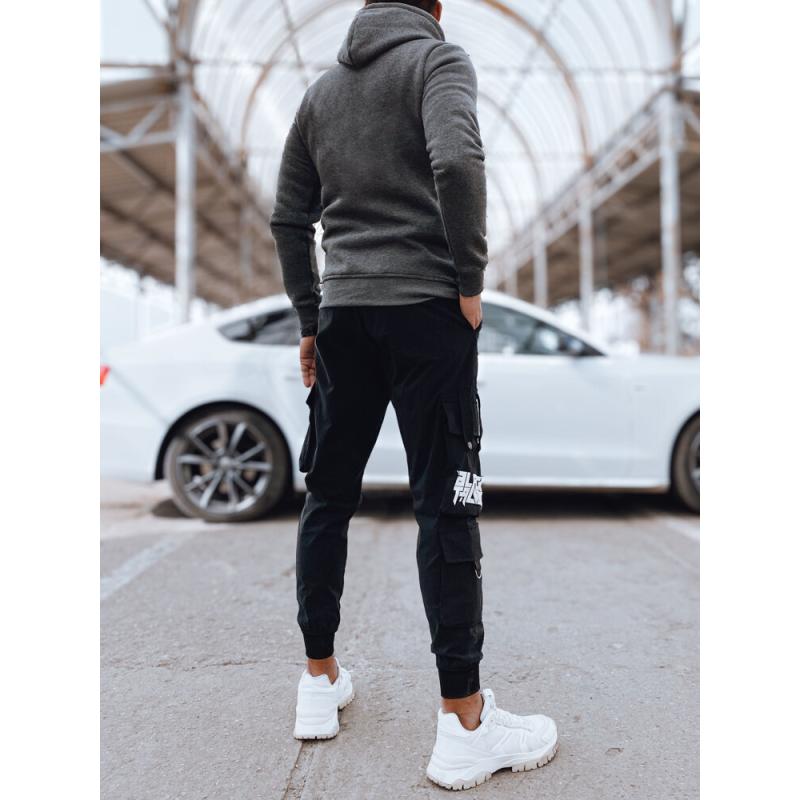 Férfi kapucnis pulóver antracit