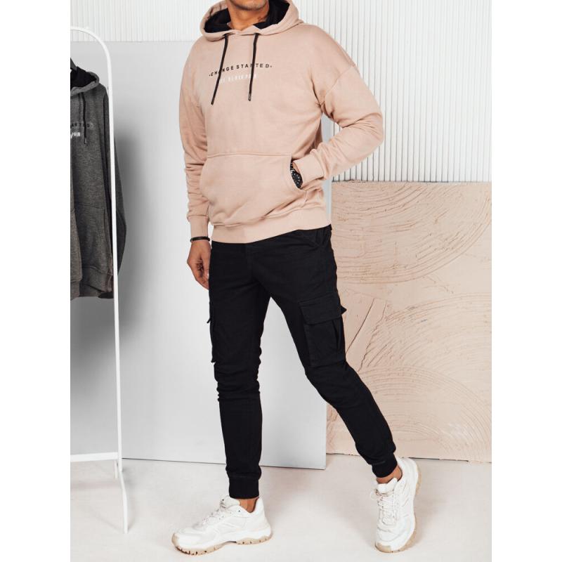 Pánská mikina s potiskem béžová