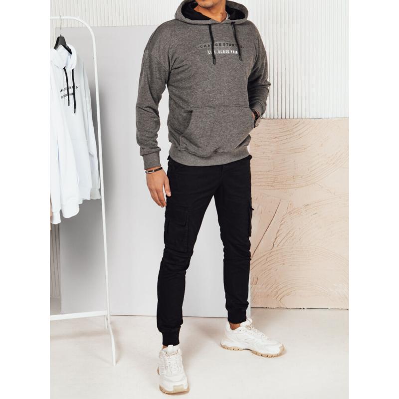 Pánská mikina s potiskem antracitová