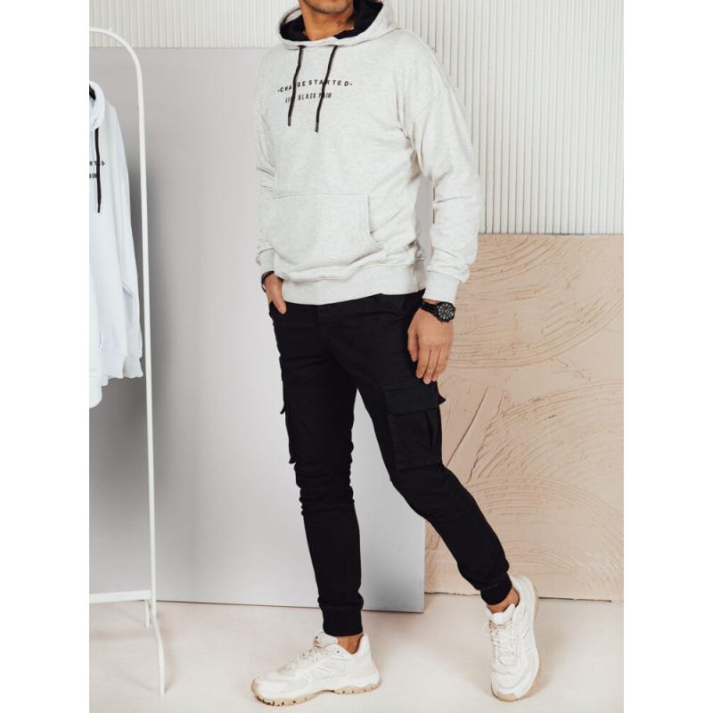 Pánská mikina s potiskem světle šedá