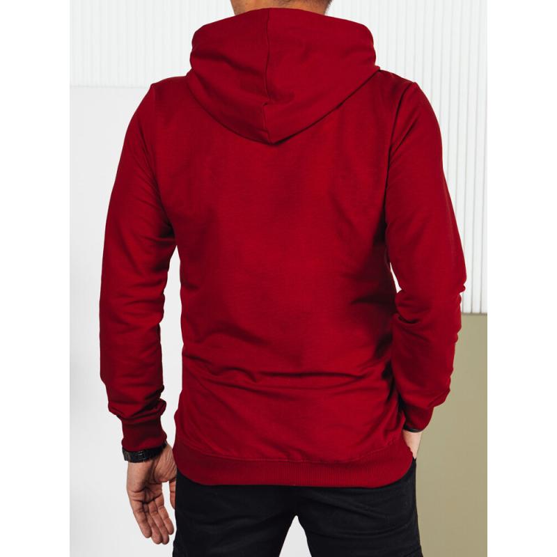 Férfi kapucnis pulóver bordó