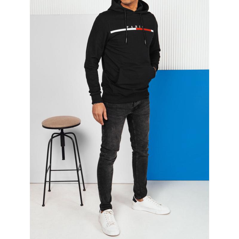 Pánska mikina s potlačou čierna