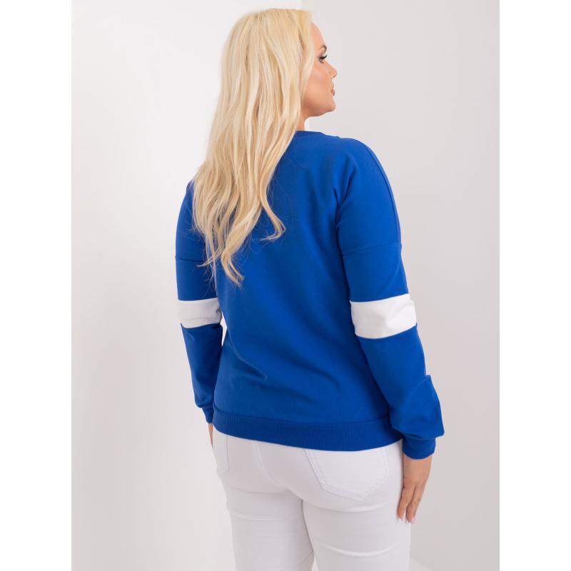 Dámská halenka plus size bavlněná v ležérním střihu kobaltová 