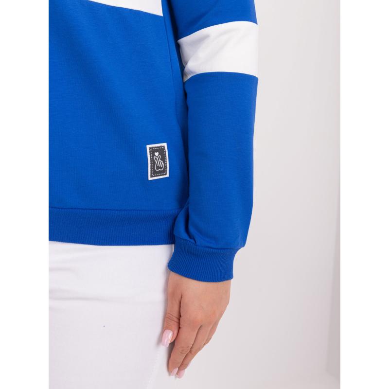 Dámská halenka plus size bavlněná v ležérním střihu kobaltová 