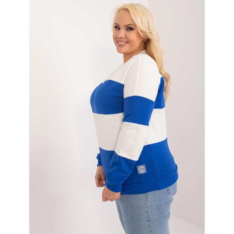 Női plusz méretű csíkos blúz sötétkék