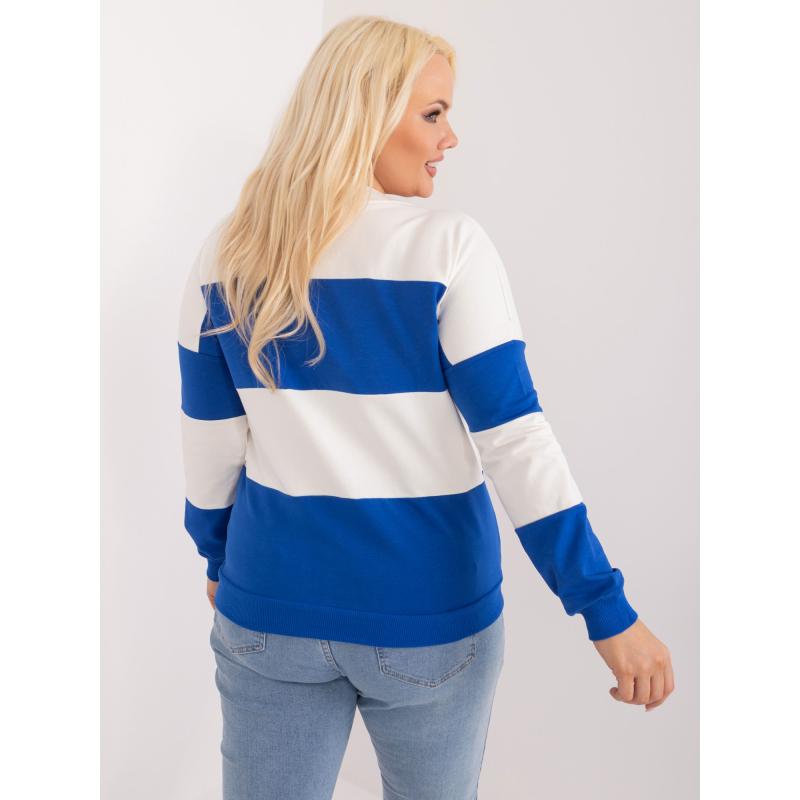 Női plusz méretű csíkos blúz sötétkék