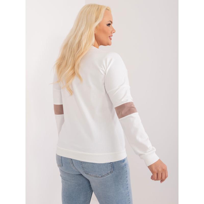 Női plus size blúz hosszú ujjú ekrü színben