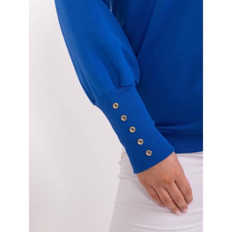 Dámská halenka plus size z bavlny kobaltově modrá 