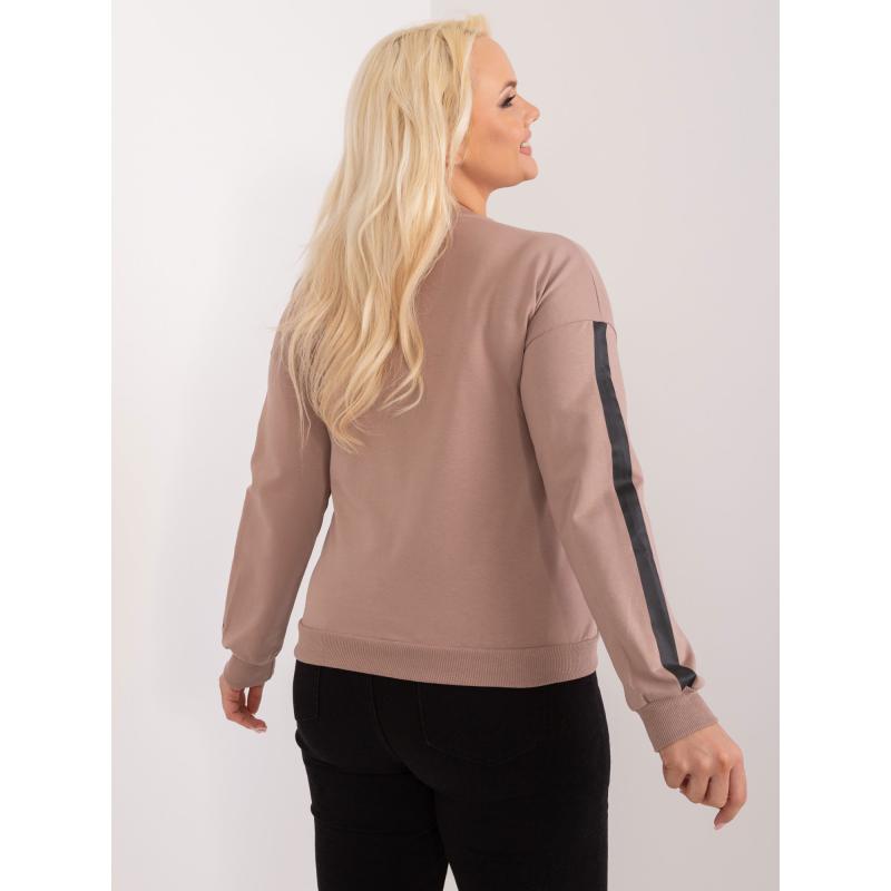 Dámská halenka plus size z bavlny tmavě béžová  