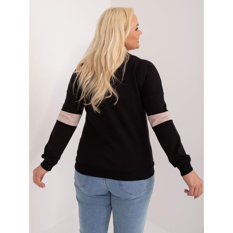 Dámská halenka plus size s výstřihem do V černá 