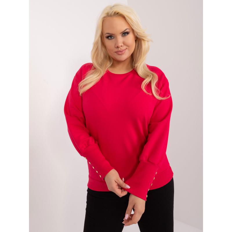 Dámská halenka plus size s knoflíky červená  