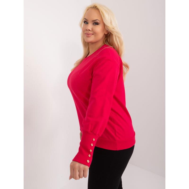 Dámská halenka plus size s knoflíky červená  