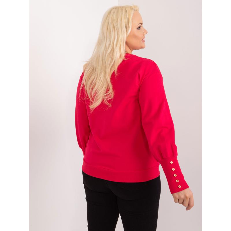Dámská halenka plus size s knoflíky červená  