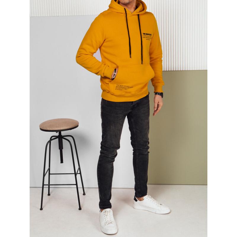 Pánská mikina s kapucí žlutá
