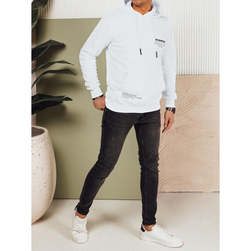 Pánská mikina s kapucí bílá