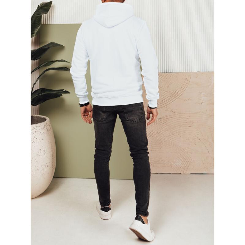 Pánská mikina s kapucí bílá