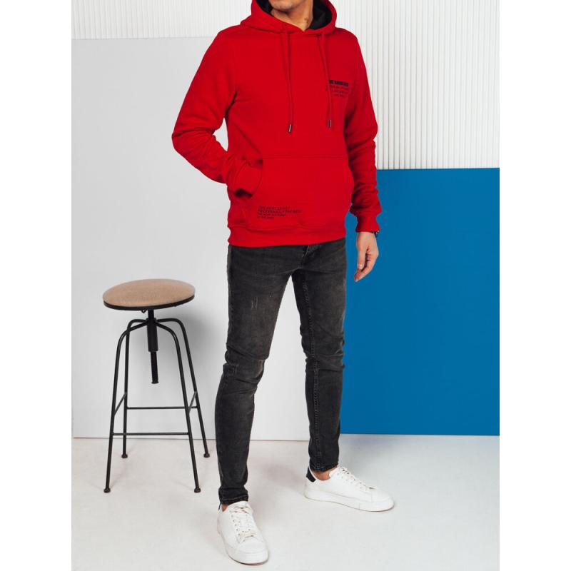 Férfi kapucnis pulóver piros