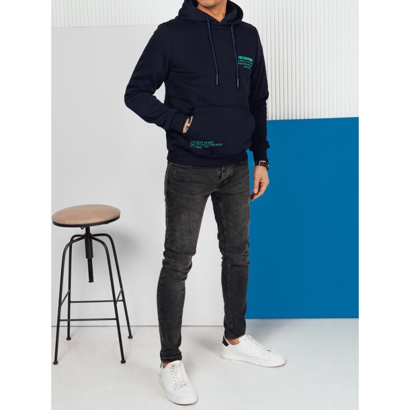 Pánská mikina s kapucí tmavě modrá