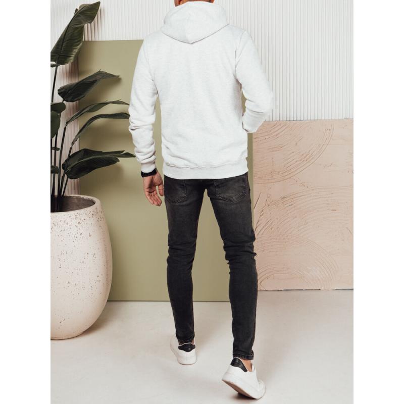 Pánská mikina s kapucí světle šedá