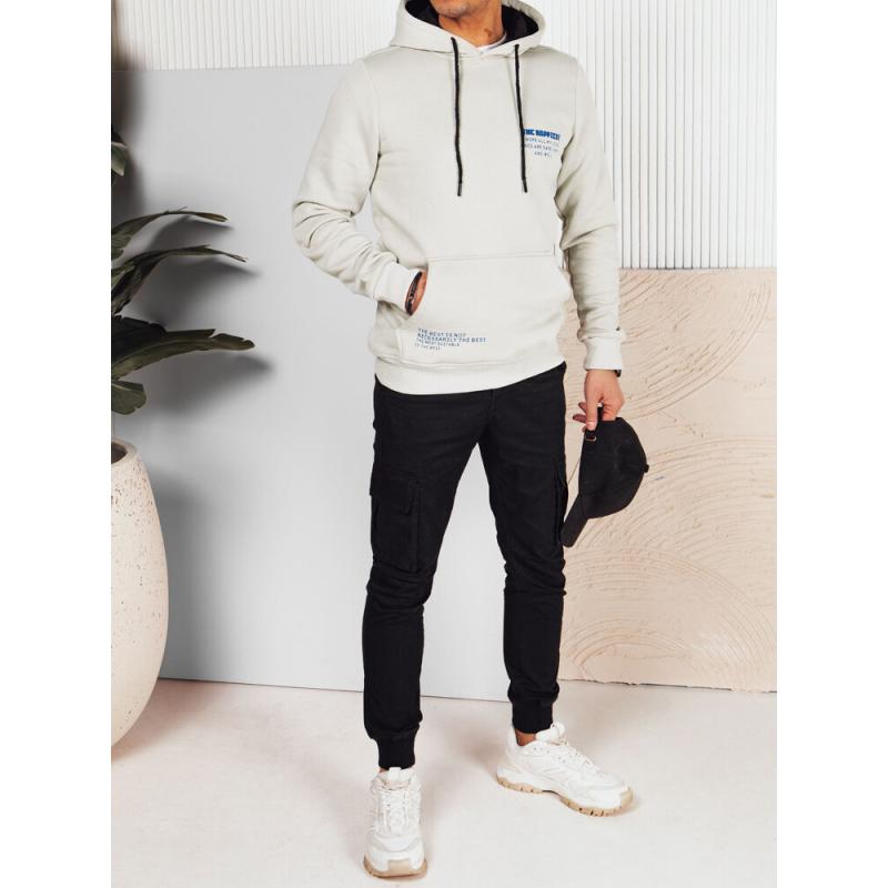 Pánská mikina s kapucí světle šedá