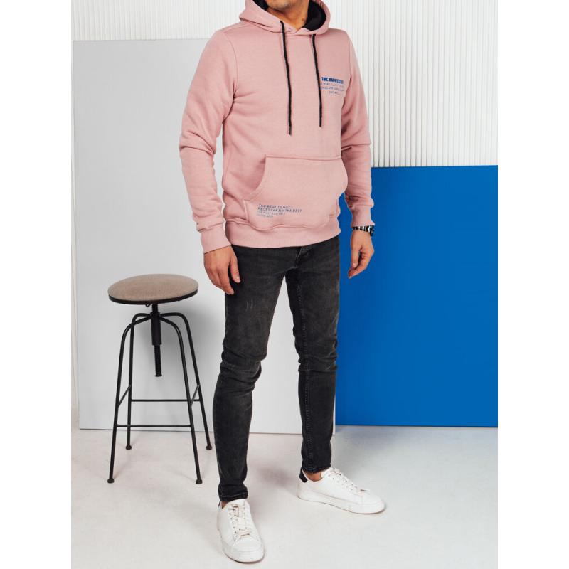 Pánská mikina s kapucí růžová