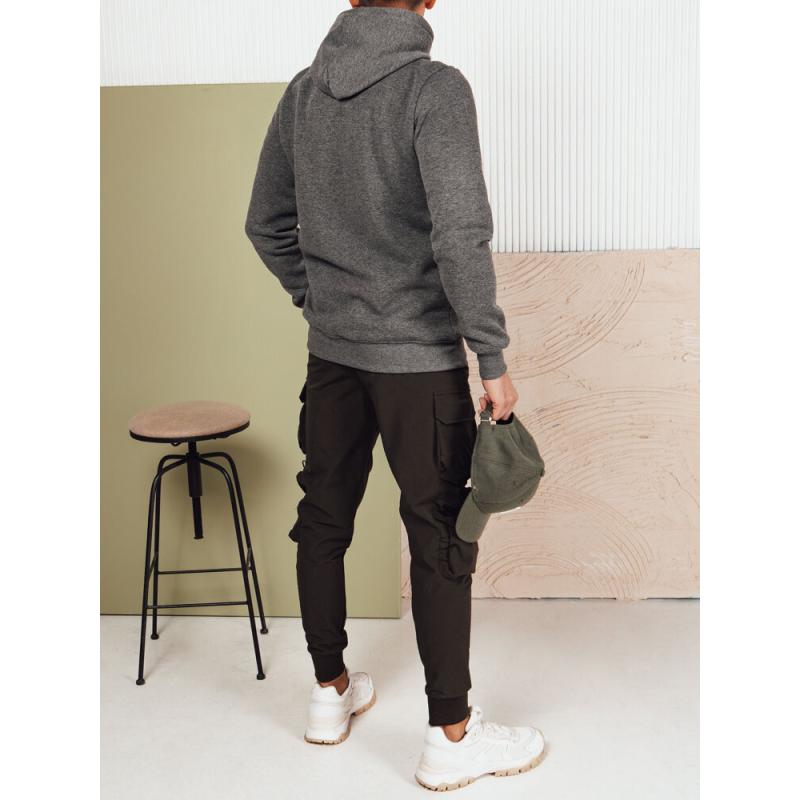 Férfi kapucnis pulóver antracit