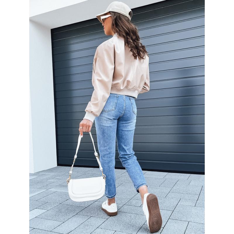 Dámská kožená bunda bomber SANTOL béžová