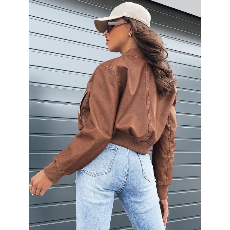 Dámská kožená bunda bomber SANTOL camel
