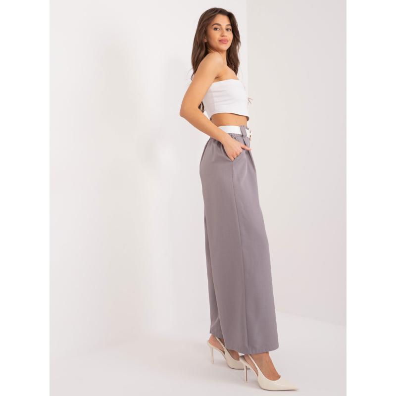 Női öves nadrág PALAZZO szürke