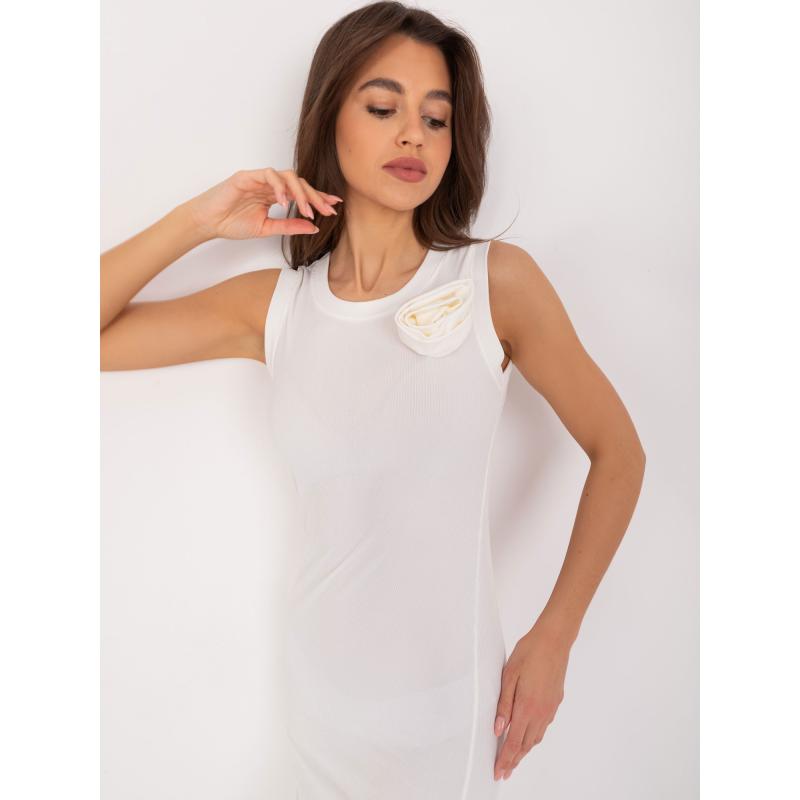 Dámské šaty bez rukávů v barvě ecru