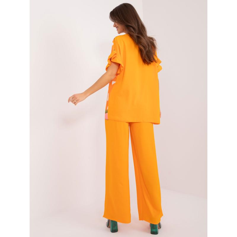Dámský komplet s krátkým rukávem oranžový  