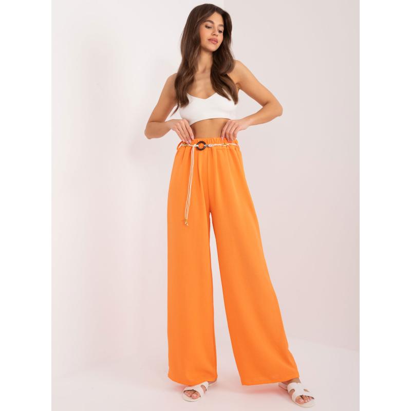 Dámské kalhoty z látky oranžové 